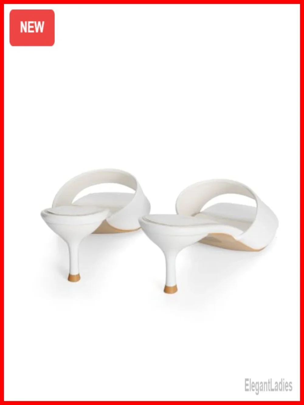 Hodeery Kitten Heels Slip On Square Open Toe Faux Leather Heeled Sandals
